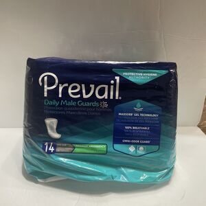 Prevail Daily Male Guards Bladder Control Pad, Incontinence, Disposable, Maximum